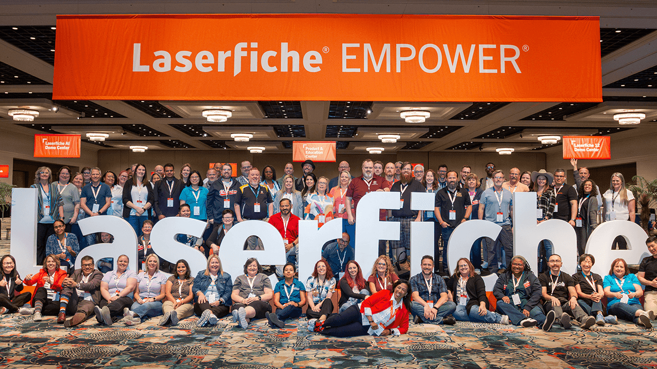 Laserfiche Champions pose for a group photo at Empower 2025